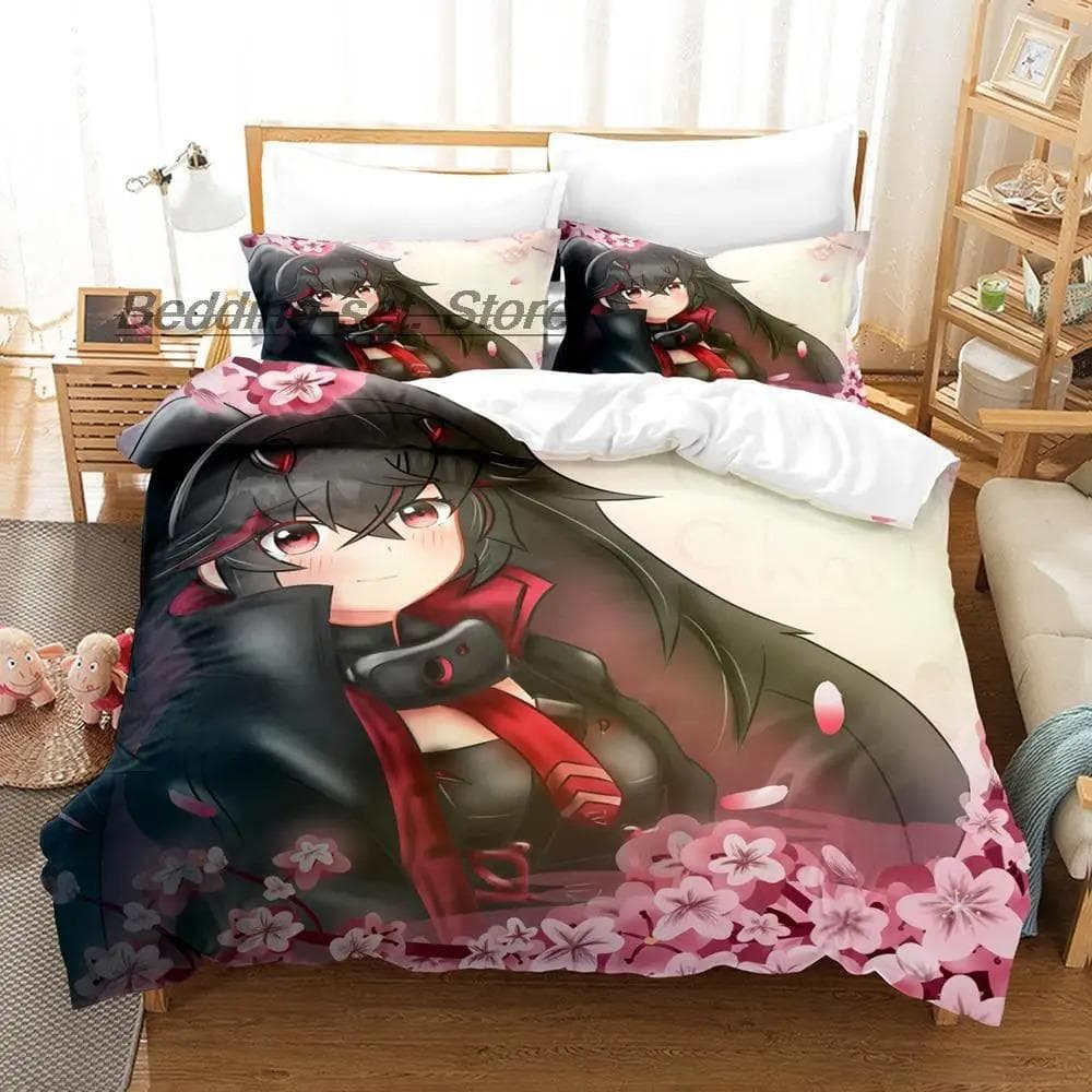 Kawaii GRAY RAVEN PUNISHING Lucia Bedding Set Single Twin Full Queen King Size Bed Set Aldult Kid Bedroom Duvetcover Sets Anime 70x133cm 2pcs