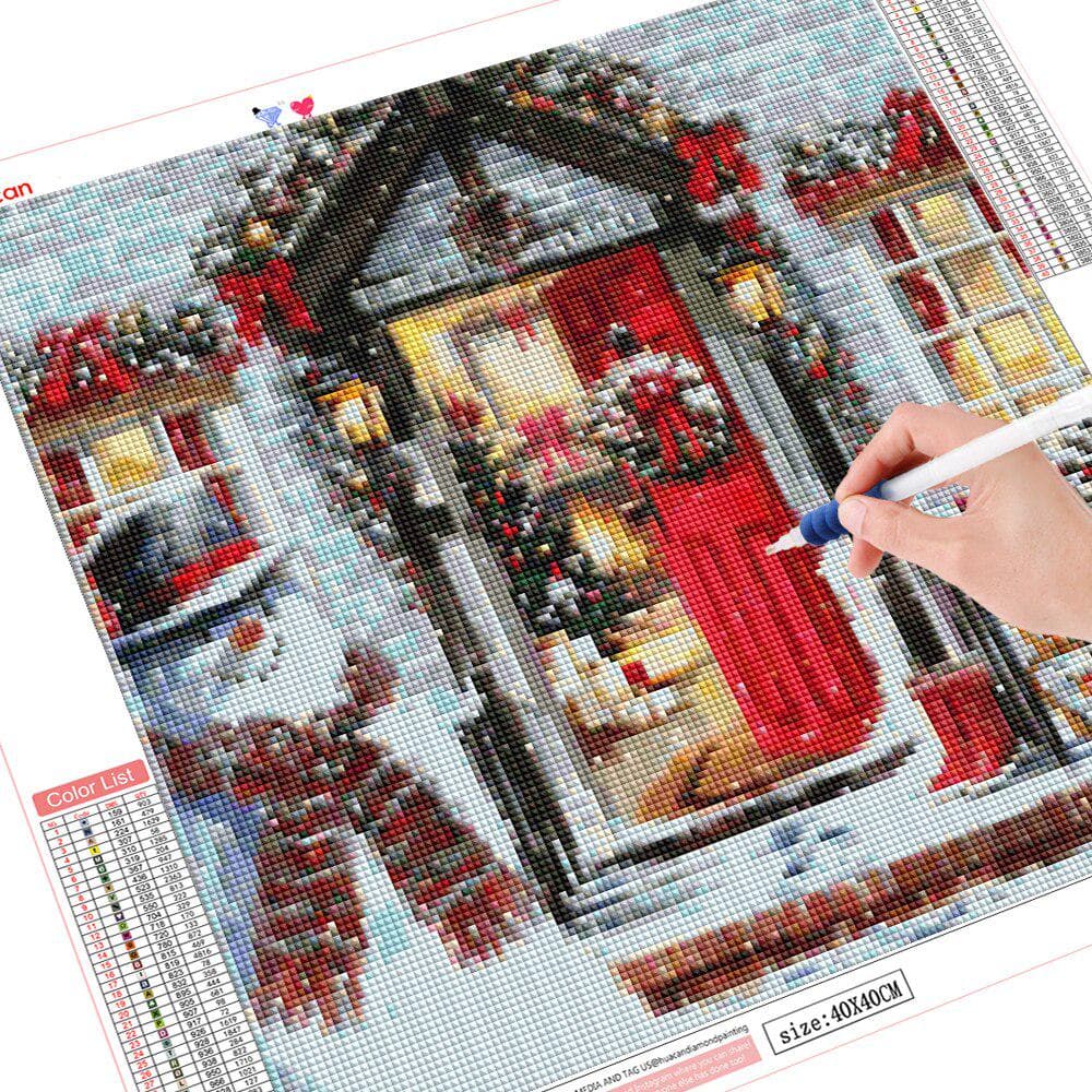 5D Diamond Painting Winter Diamond Mosaic Snowman Cross Stitch Rhinestones 30x30CM