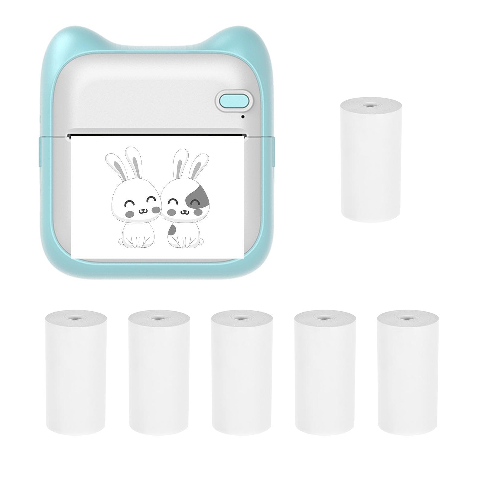 Mini Pocket Photo Printer Portable Thermal Printing Machine 190dpi Wireless BT Connection for BL-1 blue