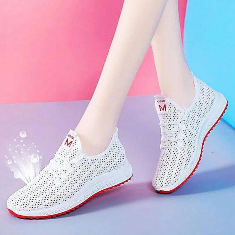 Mesh Sports Shoes Women's Spring, Summer and Autumn Breathable Net Shoes Casual Shoes Lightweight Soft Bottom Non-slip Running Shoes 36
