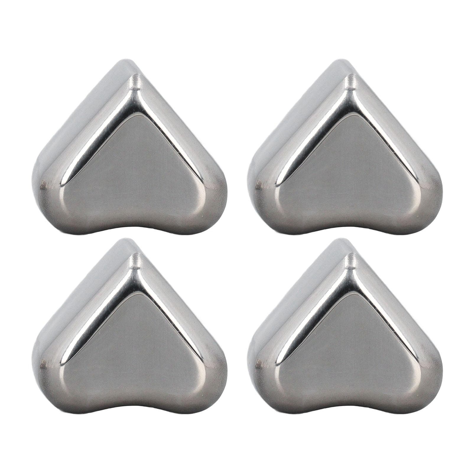 4 Packs Heart Shaped Whiskey Stones Cooling 304 Stainless Steel Reusable Chilling Rocks