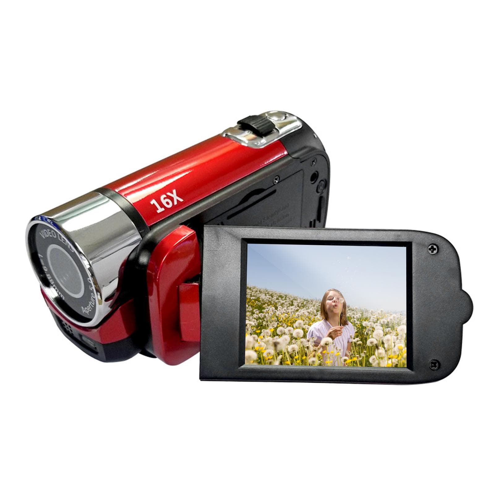 Portable 1080P High Definition Digital Video Camera DV Camcorder 16MP 2.7 Inch LCD Screen 16X Digital Zoom Built-in Battery red