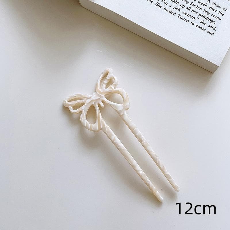 Fashion Butterfly Acetate Hair Clips Women's Elegant U-shaped Hair Stick Simple Headdress Hair Accessories Gift