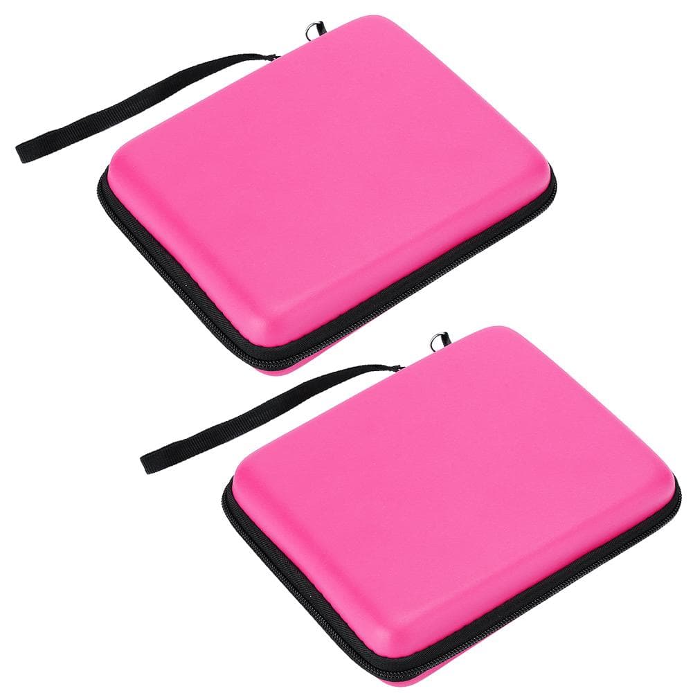 2Pcs EVA Hard Package Case Storage Portable Bag Protective Case with Lacing for 2DSBlack pink