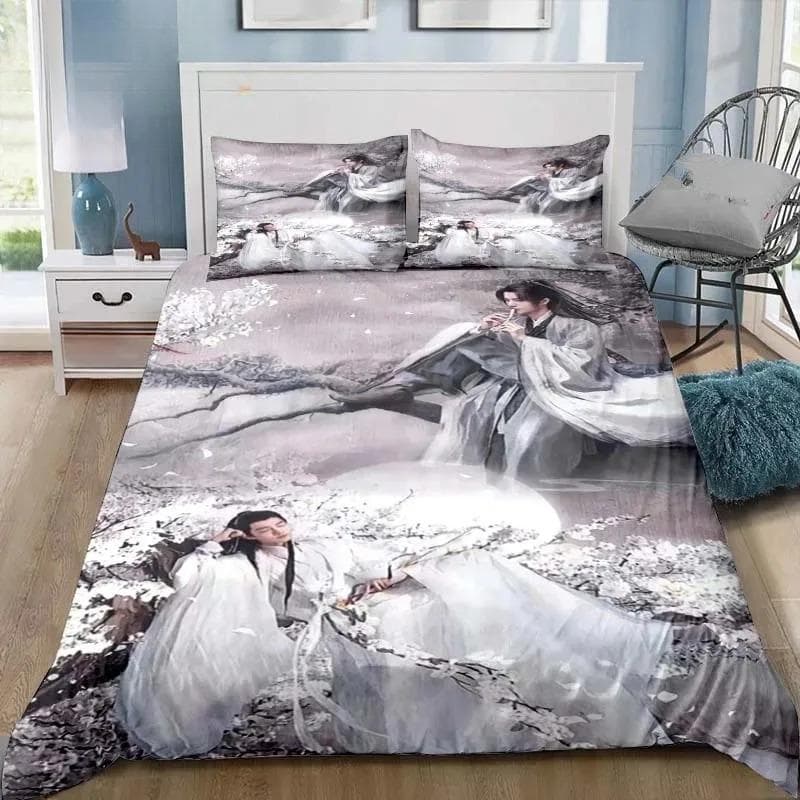 Drama The Untamed Xiao Zhan Wang Yi Bo Bedding Set Single Twin Full Queen King Size Bed Set Adult Kid Bedroom Bedding Gift 200X200cm-3pcs