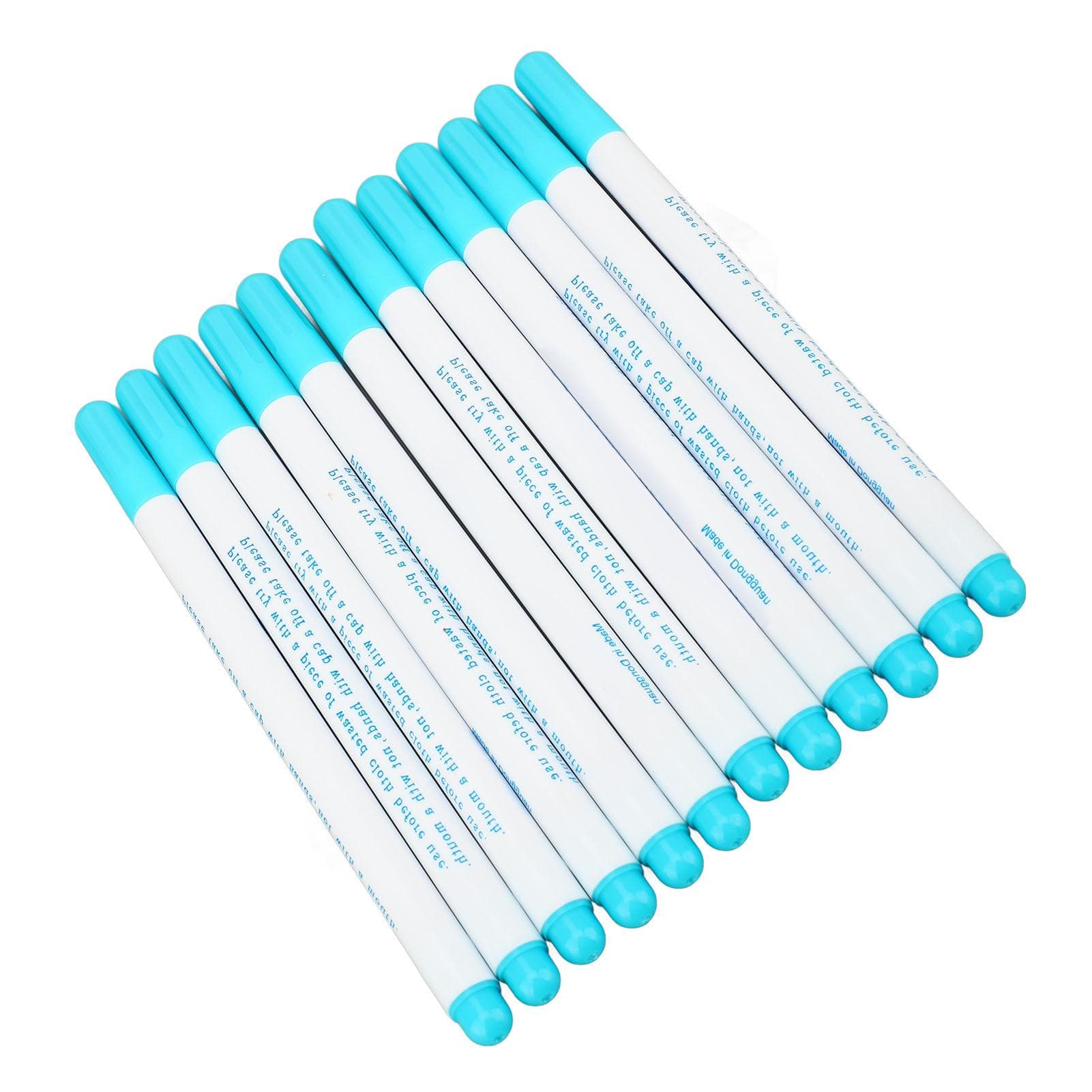 12PCS Water Soluble Pen Multifunctional Disappearing Ink Water Soluble Marking Pen for Embroidery blue