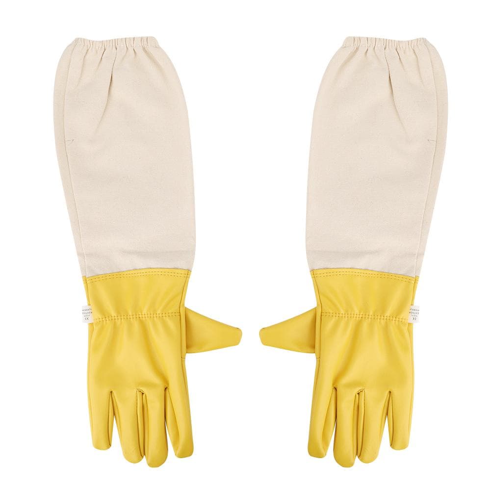 Pair Anti Bee Anti-Sting Bee Gloves Elastic Cuff Long Sleeves Protective Tool for Beekeeper(XXL ) XXL