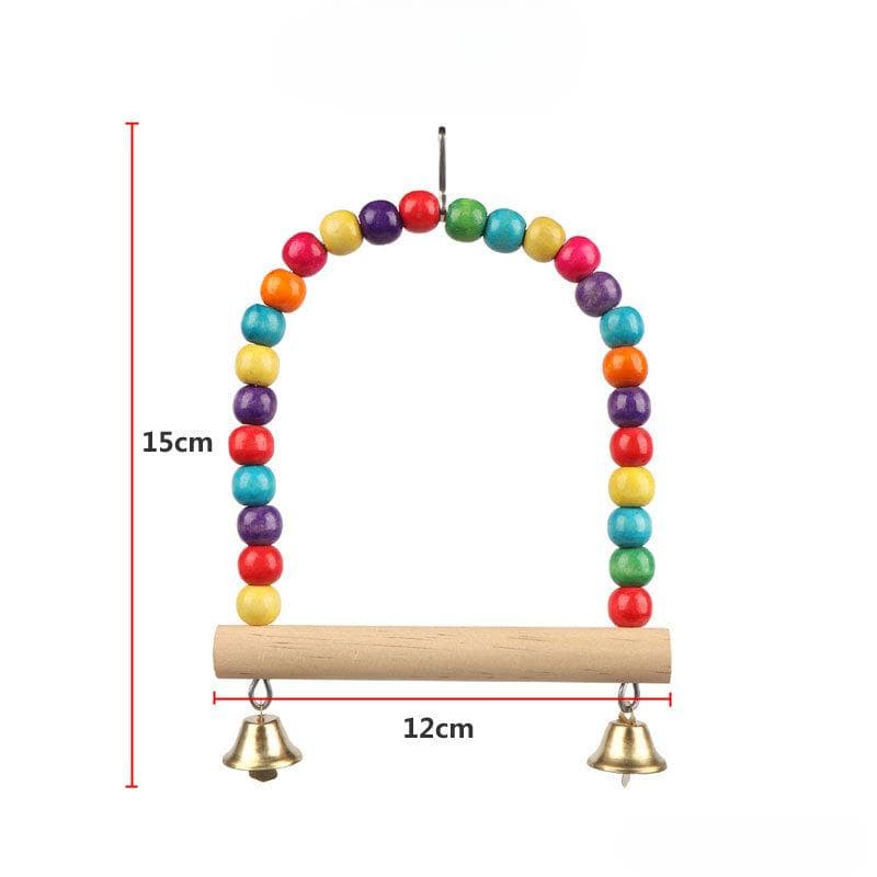 Bird Chewing Toy Parrot Swing Toy Hanging Ring Cotton Rope Parrot Toy Bite Resistant Bird Tearing Toy Pet Bird Cage Training Toy S