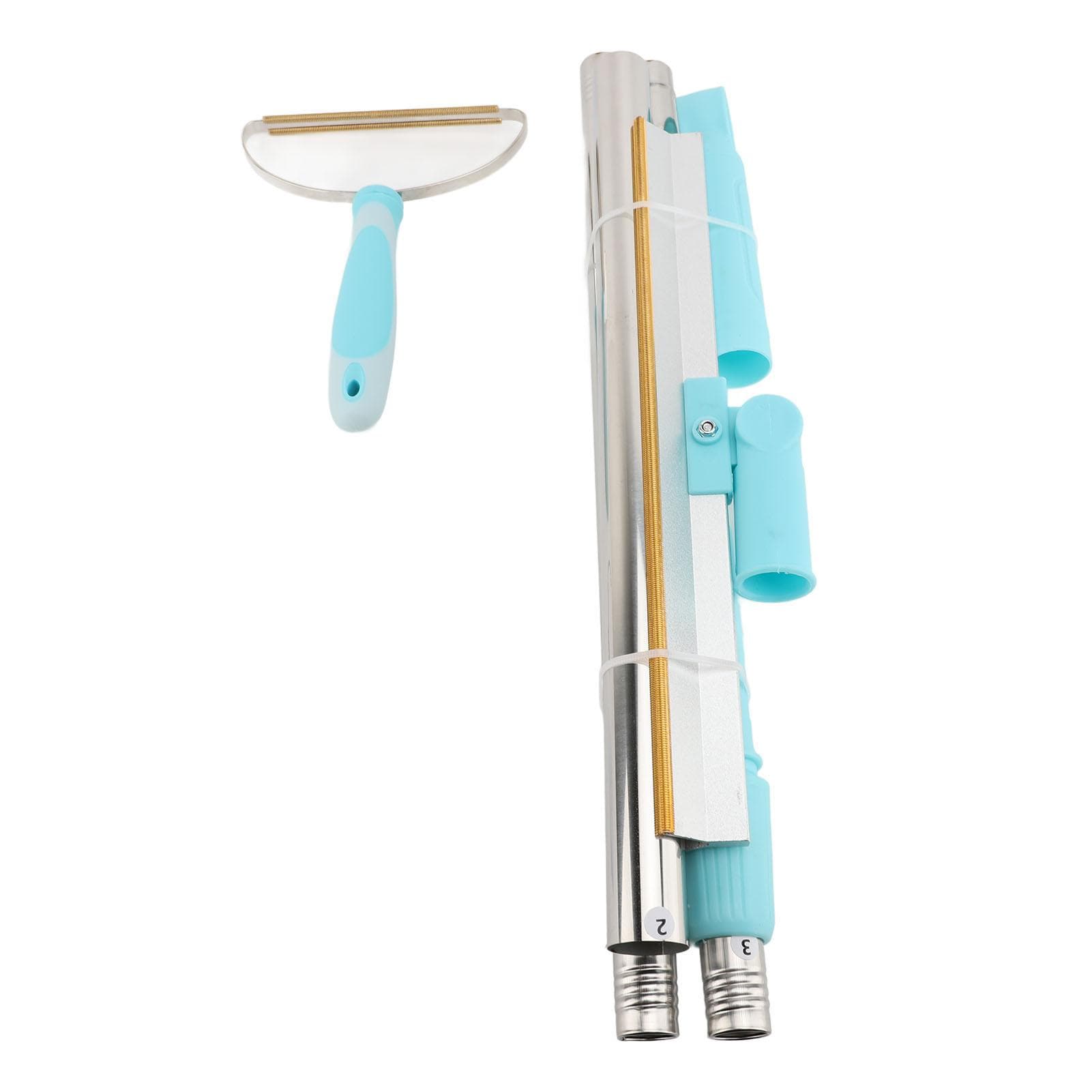 Pet Hair Remover Set Short Long Handle Multifunctional Washable Carpet Rake for Pet Hair Removal blue