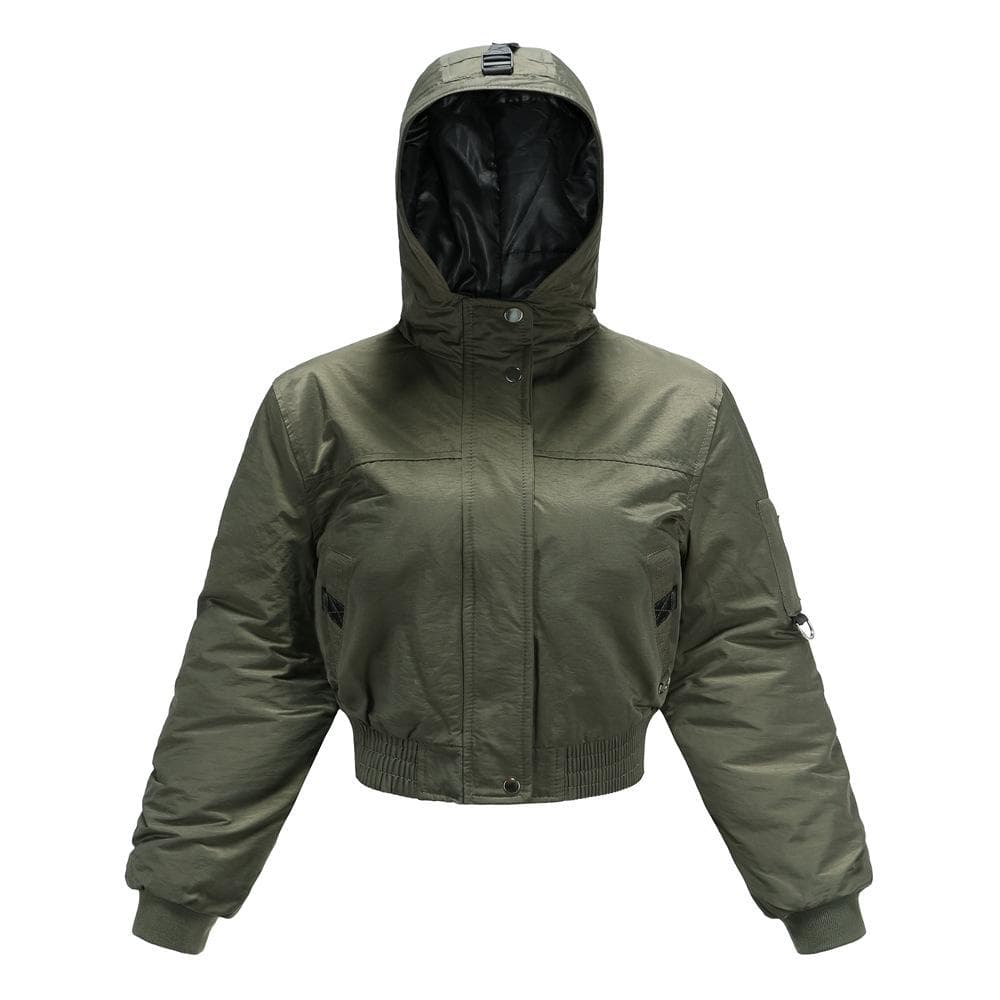 New Autumn and Winter Padded Women's Cotton-padded Clothes Hooded Tooling Jackets Women S