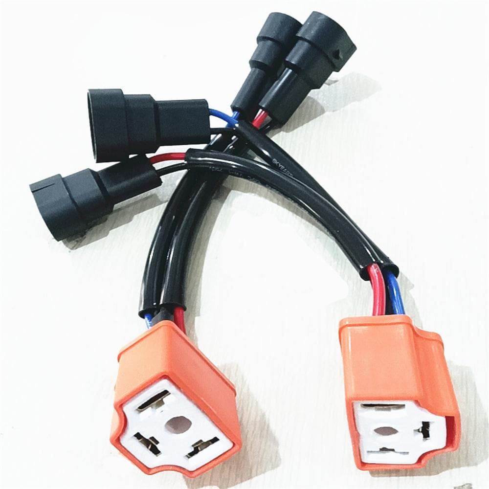 2Pcs 9006 / 9005 to H4 Headlight Bulb Conversion Wire Adapter Harness Connector