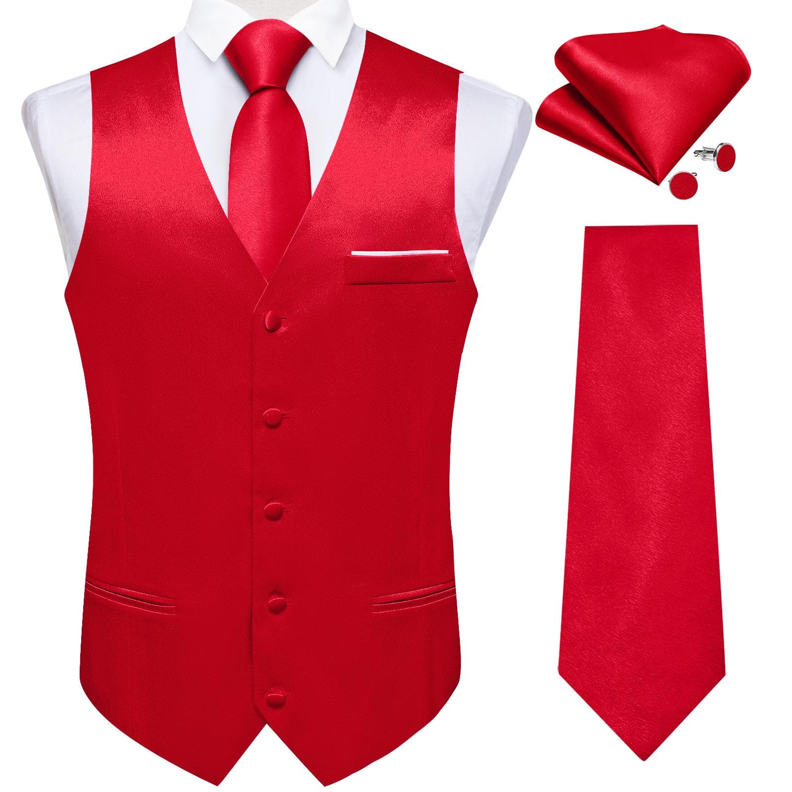 Dibangu Mens Yellow Paisley Vest Suit Waistcoat Hanky Cufflinks Tie Set Wedding XL