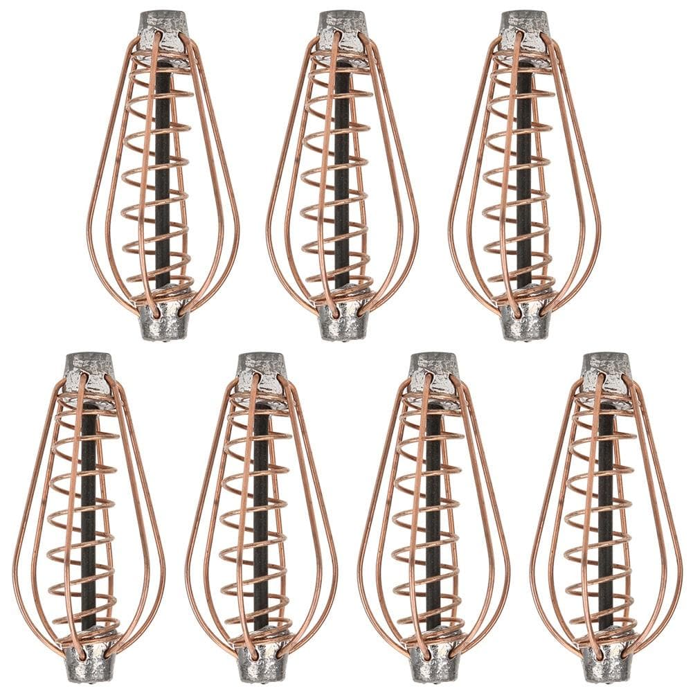 Portable Metal Fishing Feeder Lure Bait Cage Tackle Accessories with Weightcopper colour 25g(6pcs)