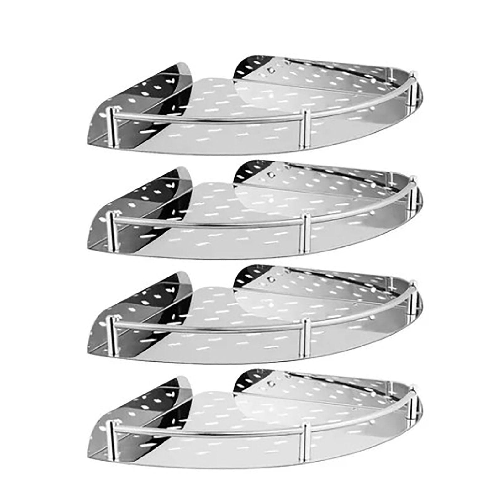 4 Pcs Corner Shower Shelf Stainless Steel Strong Load Bearing Space Saving Wall Mounted Bathroom