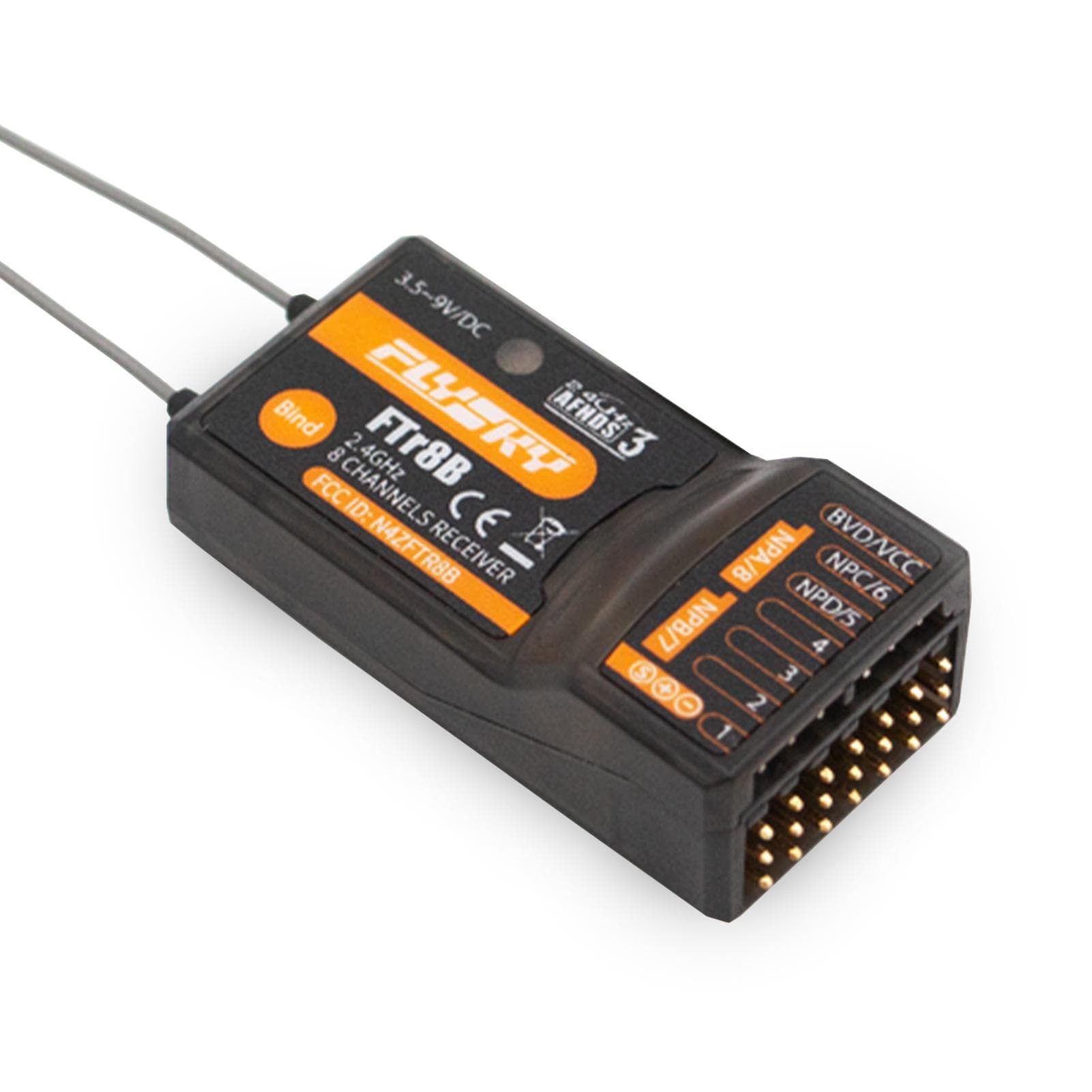 FlySky FTr8B 2.4GHz 8CH Receiver for RC Airplane Helicopter Fixed Wing Glider Engineering Vehicle multicolour