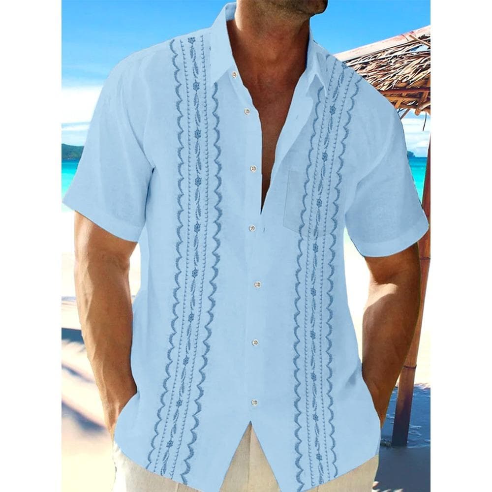 Summer Hawaiian Spring/Summer Fashion Mens Shirt Leisure Street Walk Tourist Beach Printed Full Open Short Sleeve Button Shirt 4XL