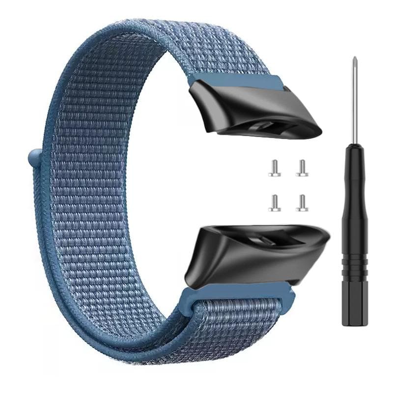 Nylon Strap Compatible with Garmin Forerunner 45 45S Watch Band for Garmin Swim 2 Smartwatch Replacement Wrist Band Accessory Metal connectors blue