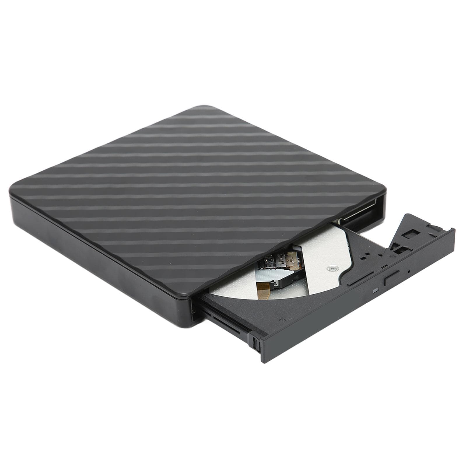 DVD Drive Ultra Thin Portable Plug and Play USB3.0 External DVD CD Drive Burner for Desktop Laptop black