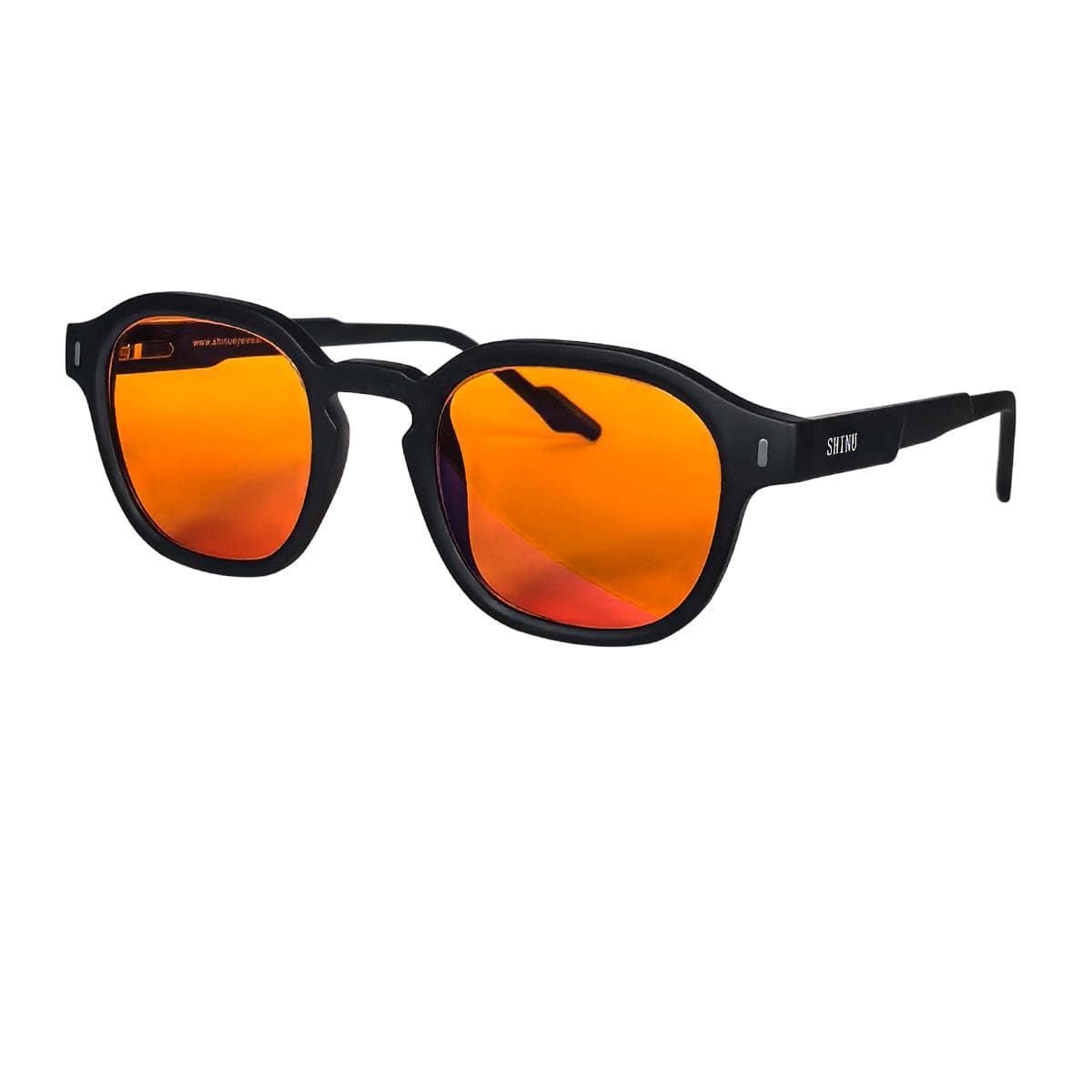 SHINU Blue Light Blocking Glasses Orange Lens for Computer Phone Gaming Working Glasses for Men Anti Eye Strain