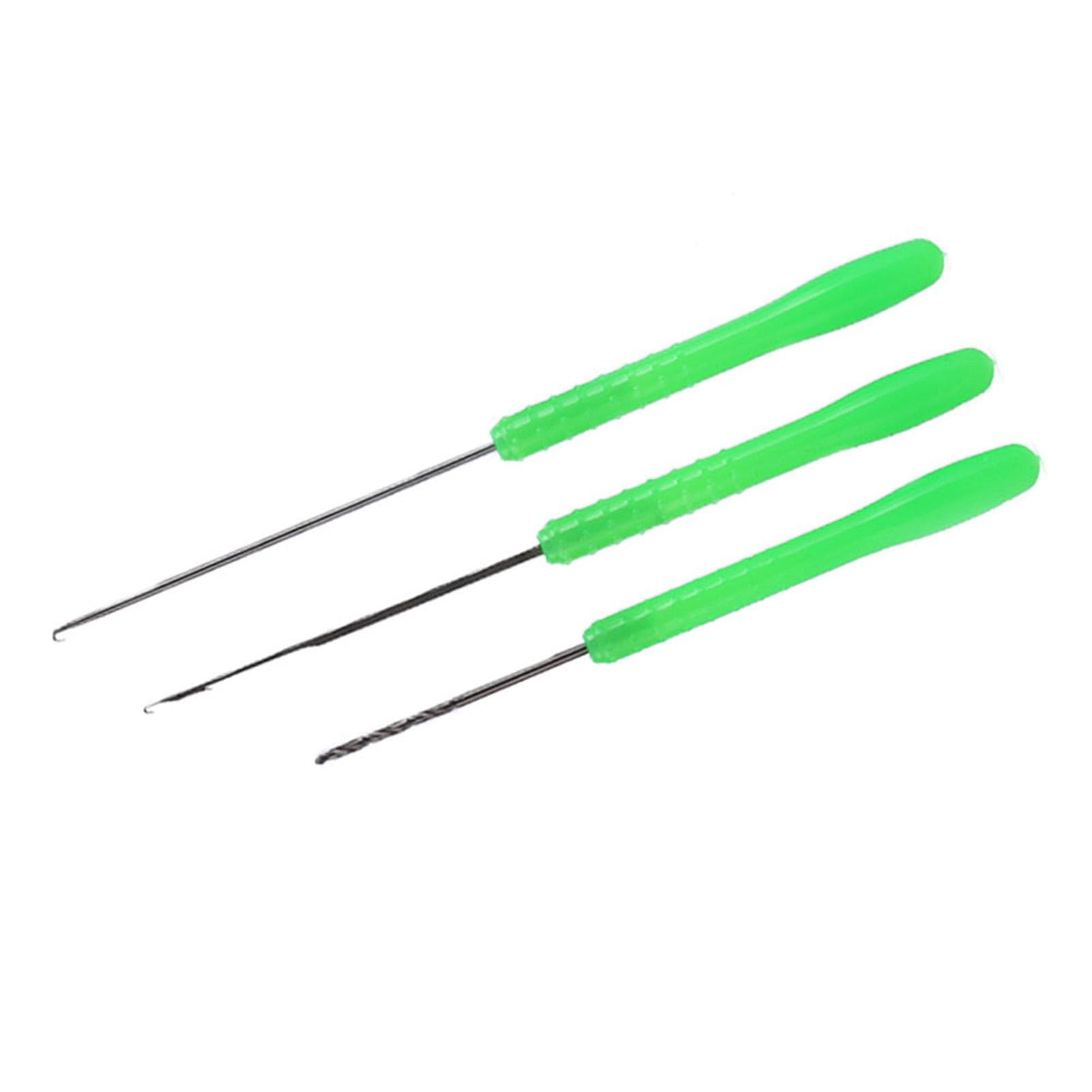 High Carbon Steel 3 in 1 Fishing Bait Needle Tool Set Drilling Hook Needle For Making Rigs