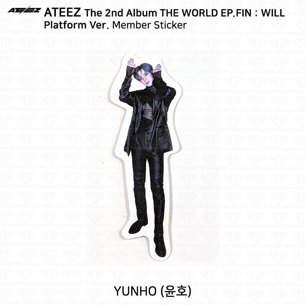 ATEEZ The 2nd Album WORLD EP.FIN WILL Platform Ver. Photocard Polaroid Sticker Yunho - Sticker