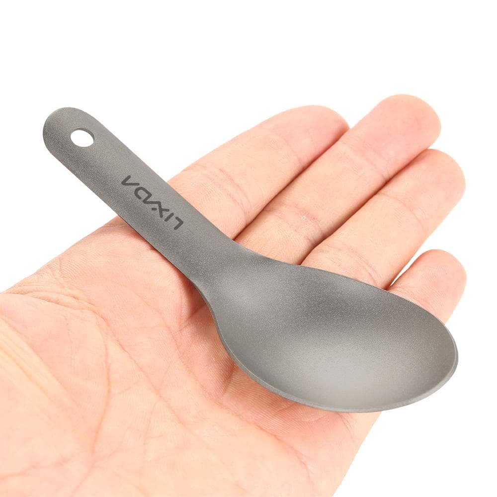 Lixada Short Handle Titanium Spoon Ultralight Children Baby Spoon Outdoor Spoon