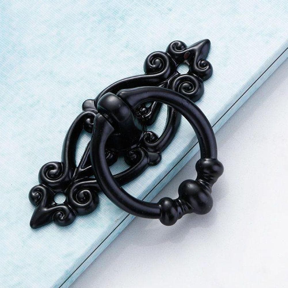 Cabinet Retro Handle Door Antique Alloy Handle Drawer Pull Ring Wood Case Handle Hanging Ring For Home Furniture DIY Decoraction black
