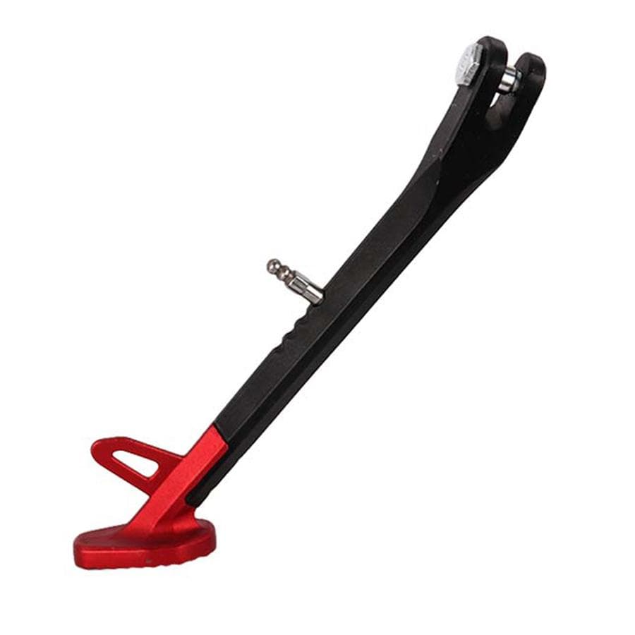 250MM Motorcycle Single Side Stand Leg Kickstand Supporter Black+Red CNC Alloy