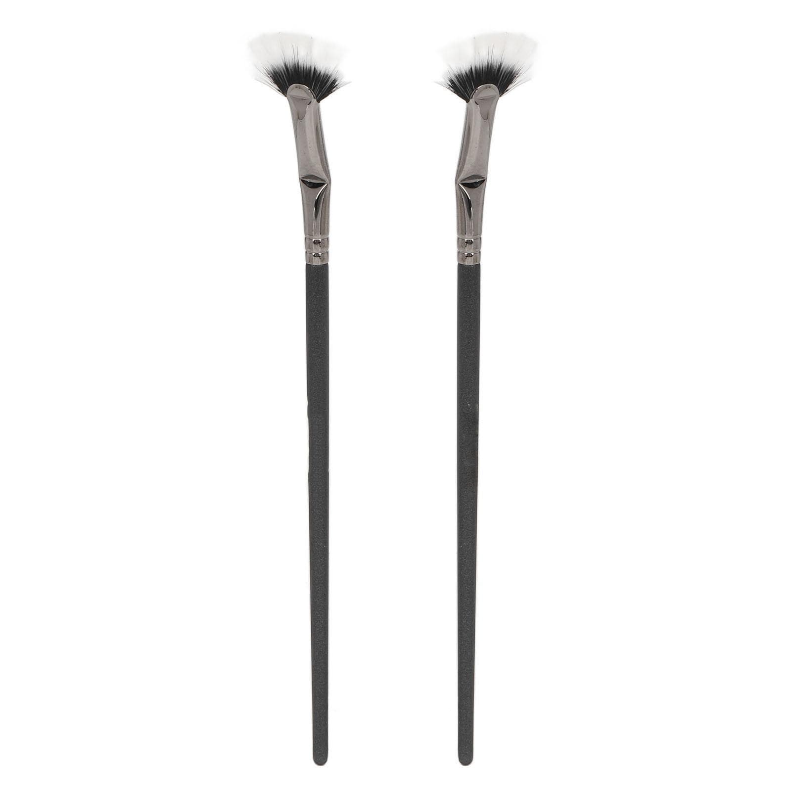 2pcs Mascara Fan Bent Brush Double Layer Prevent Clumping Enhance Lower Lashes Fan Mascara