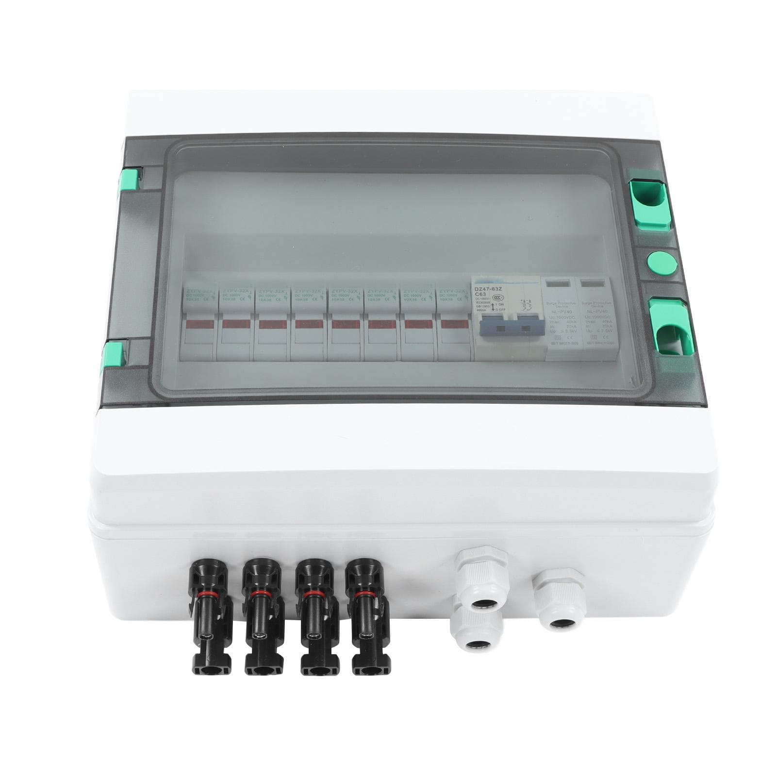 4 String PV Combiner Box with Surge Arrester 15A Fuse 63A DC Circuit Breaker IP67 Solar Combiner