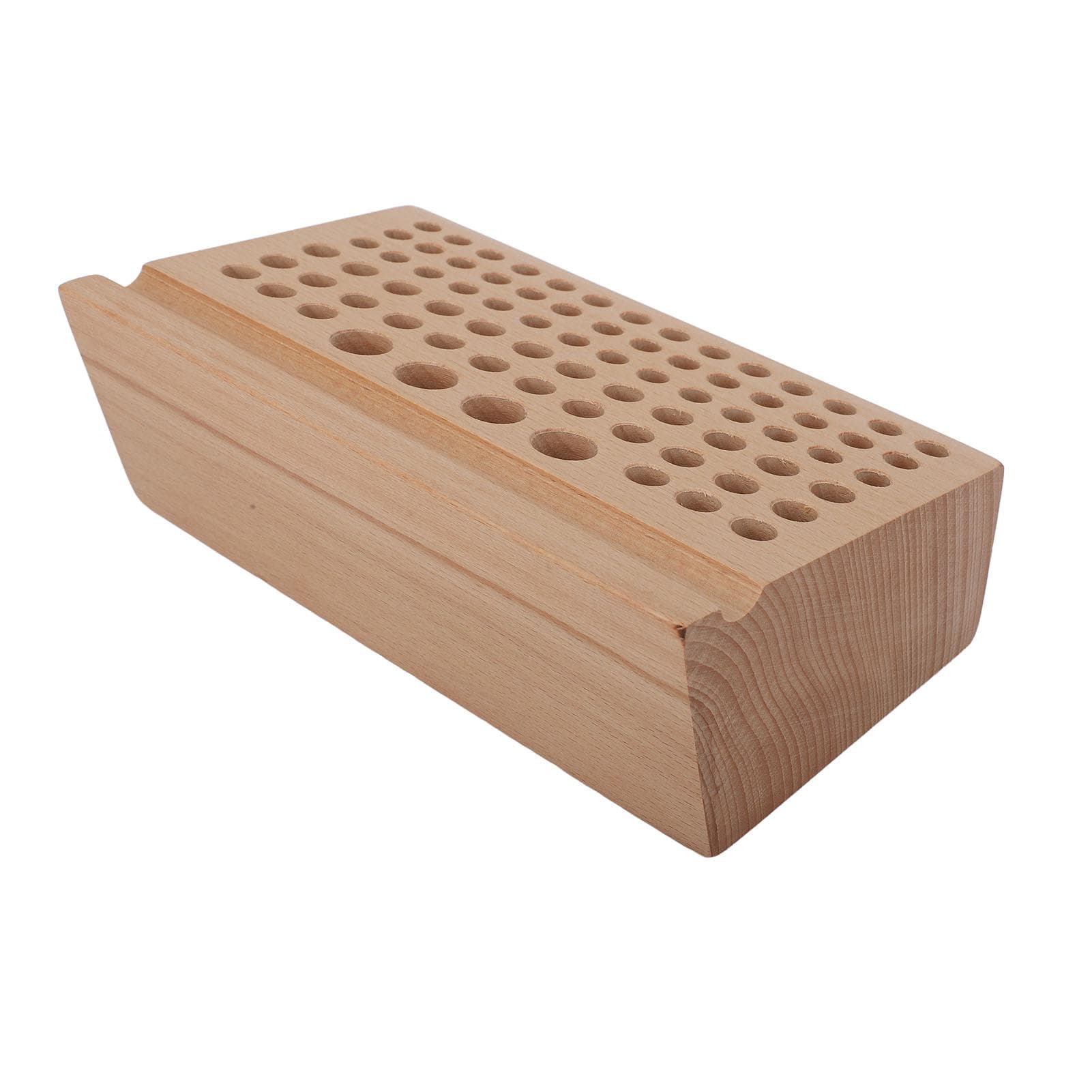 Leather Craft Tool Holder 76 Holes Durable Beech Diverse Sizes Widely Used Wooden Punch Tool Stand