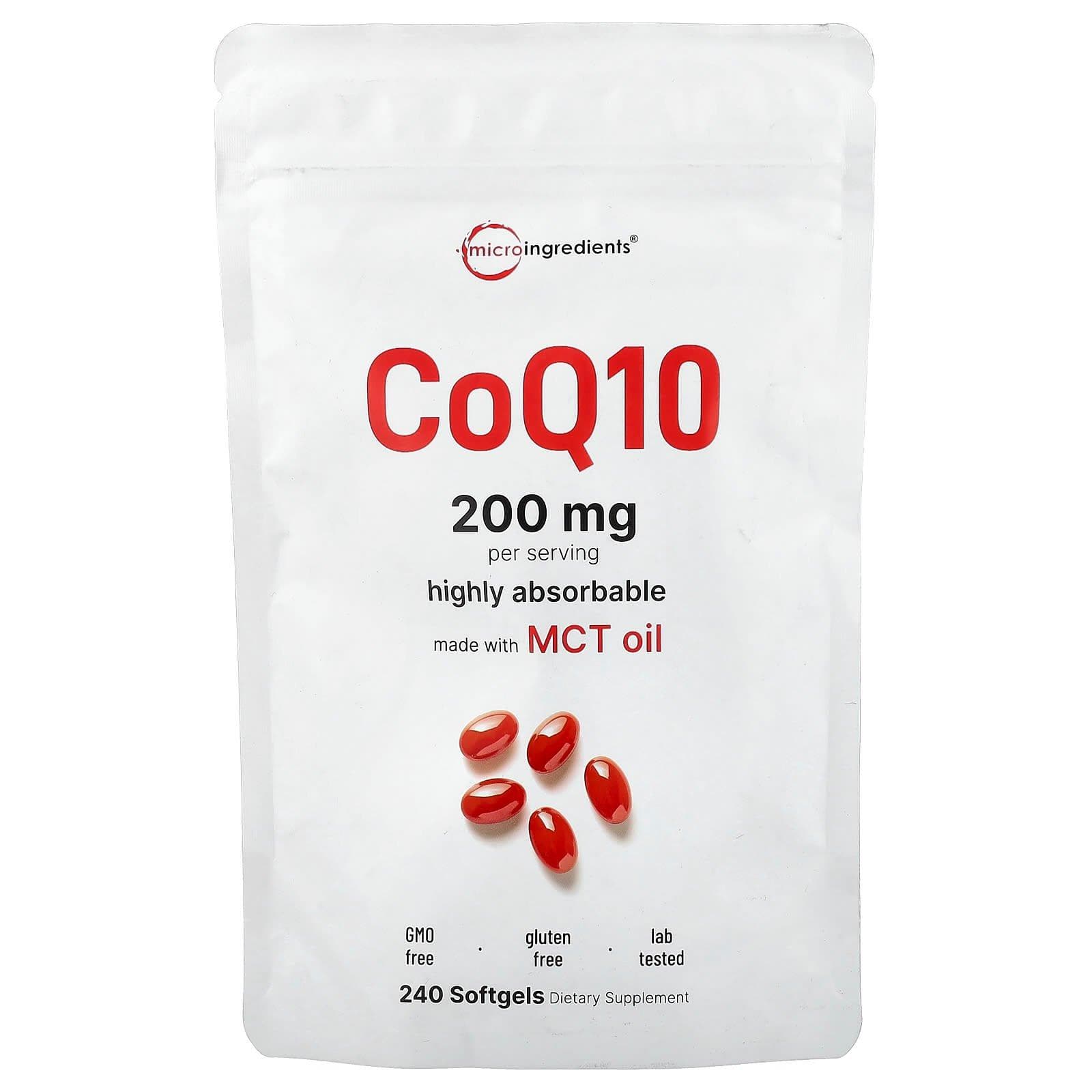 Micro Ingredients, CoQ10, 240 Softgels (100mg per softgel)
