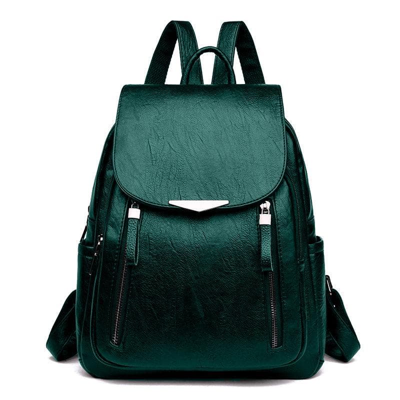 Women Leather Backpacks High Quality Female Vintage Backpack For Girls School Bag Travel Bagpack Ladies Sac A Dos Back Pack green