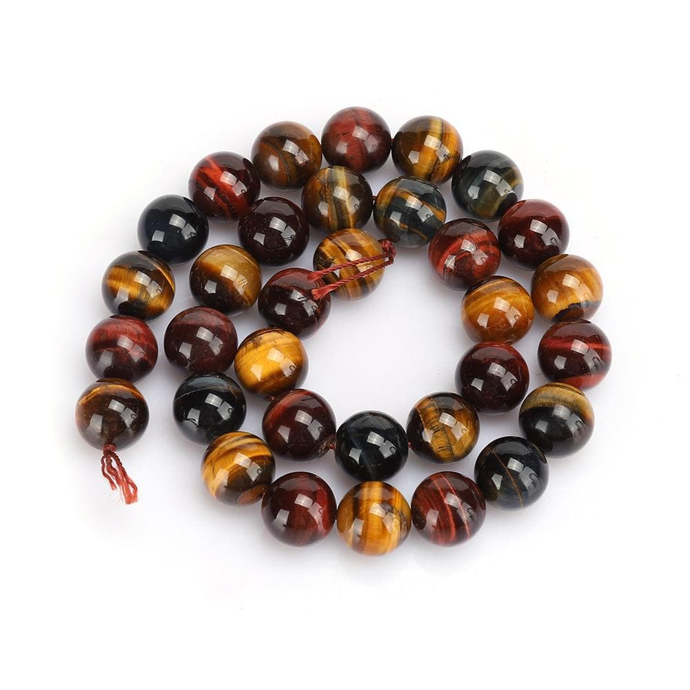 Natural Stone Three Color Tiger Eye Round Beads DIY Jewelry Bracelet Making Accessory(12mm 32pcs