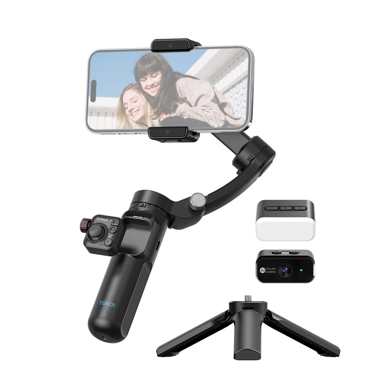 TOKQI M02 AI Kit Handheld 3-Axis Gimbal Stabilizer for Phone Vlog Gimbal Anti-shake Al Tracking M02 AI kit