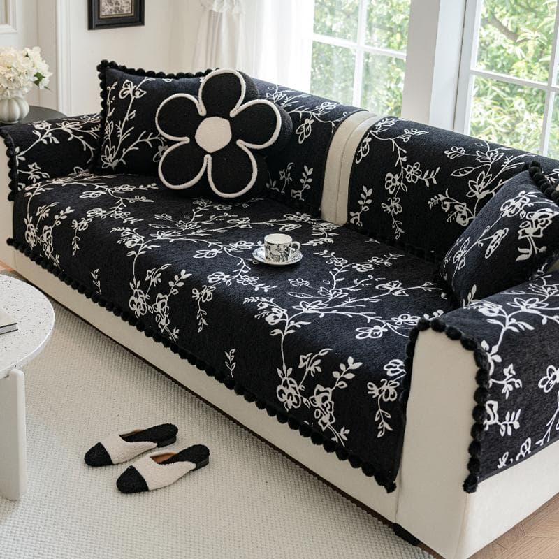 French Sofa Cushion Chenille Sofa Towels Are Universal All Year Round Jacquard Anti Slip Sofas Cover Dustproof for Household Use 70x70cm 1pcs
