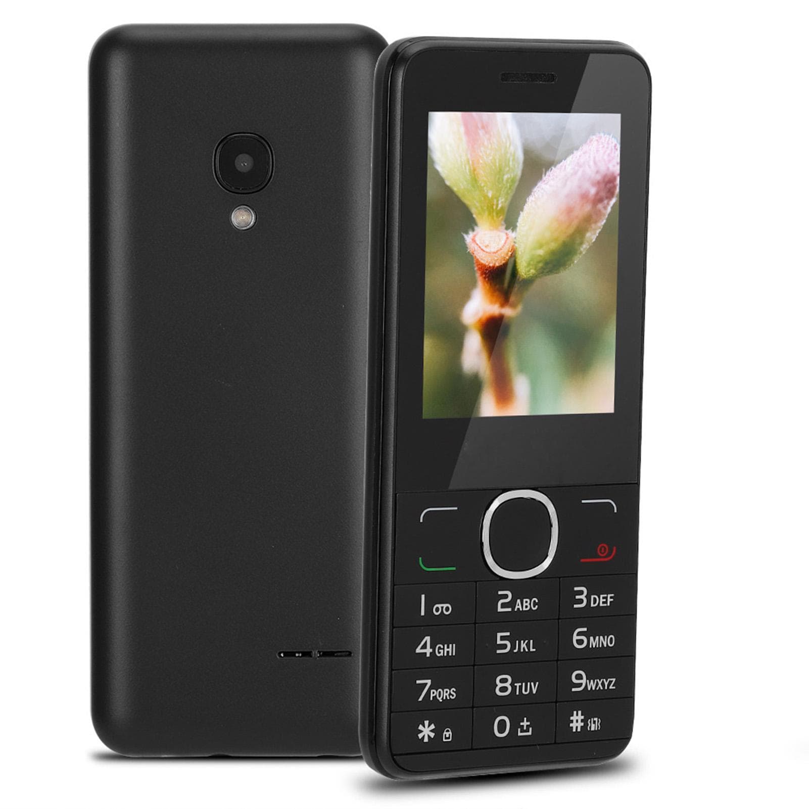2045 Dual-SIM Dual Standby 2.4 Inch Screen Big Buttons Quad Band Cell Phone (Black ) US Plug black