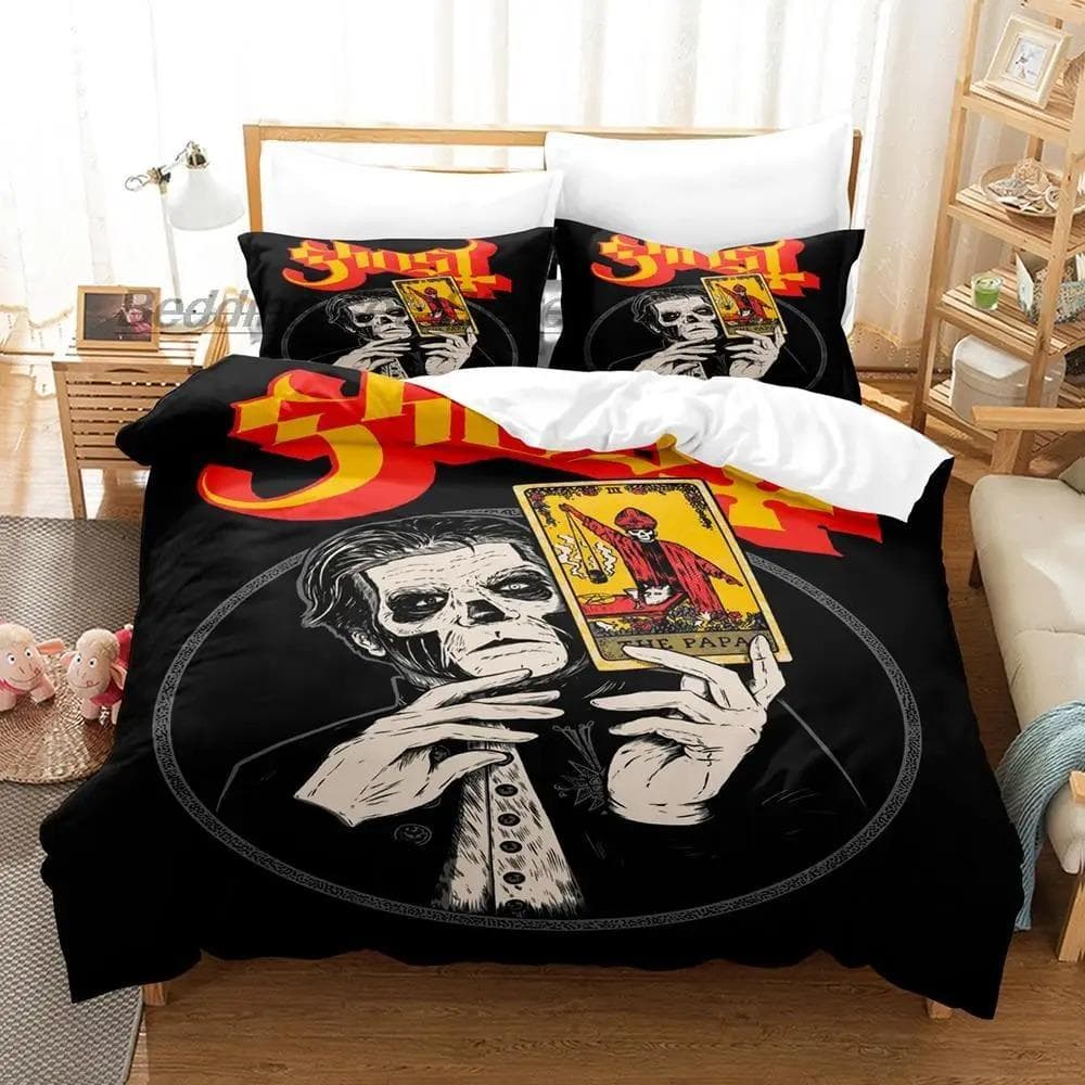 Ghost Rock Band Tank Bedding Set Single Twin Full Queen King Size Bed Set Aldult Kid Bedroom Duvetcover Sets 3D Print EU Double 200x200cm