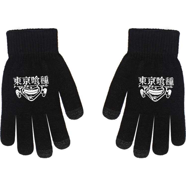 One Piece Luffy Chopper Zoro Nami Anime Online Game Peripheral Gloves Full-finger Black Non-slip Thickening To Keep Warm Average Size