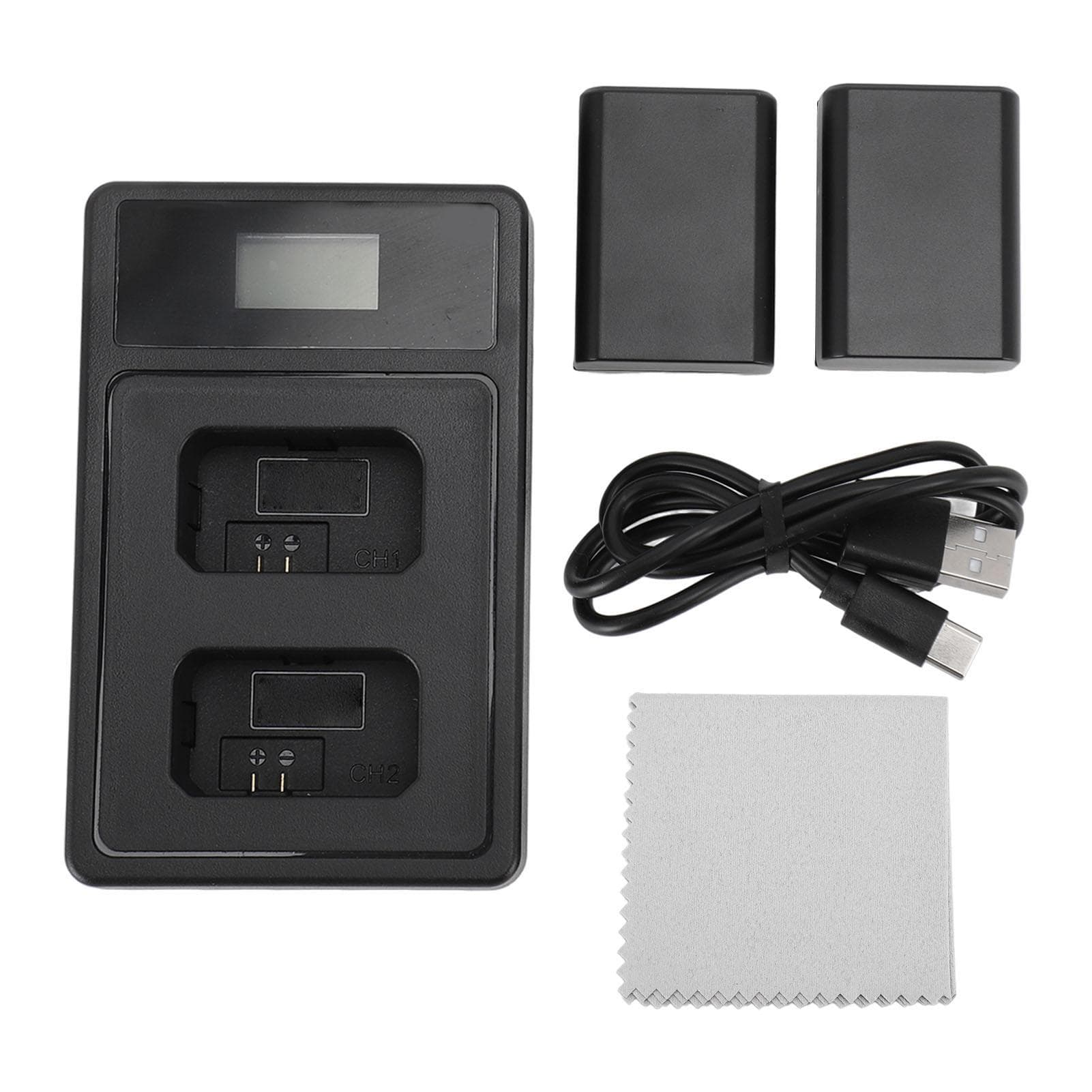 NP FW50 Camera Battery 7.2V 1850mAh with Dual USB LED Display Charging Dock for ZVE10 ILCE 5000
