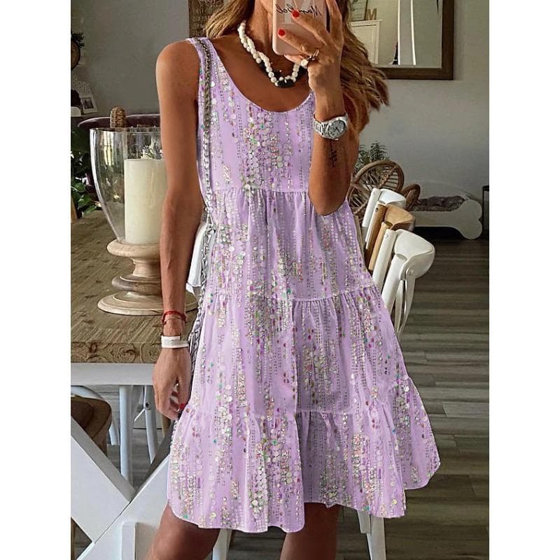 YYFS Women's Fashion Summer Spring Sleeveless Suspenders Loose Waistline Casual Dresses XL