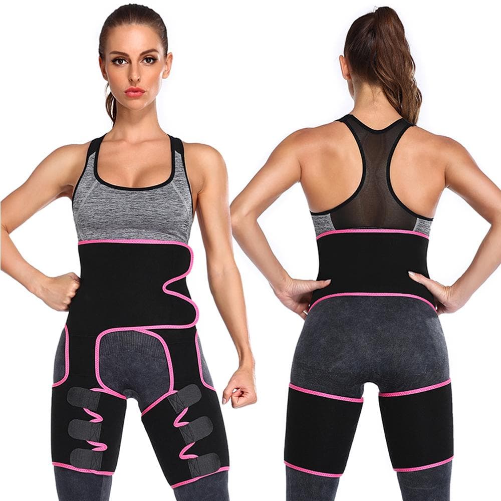 Waist Trainer for Women 3 In 1 Waist Thigh Trimmer and Weight Loss for Workout Body Shaper Weight Loss Butt Lifter Waist Trainer S-M pink