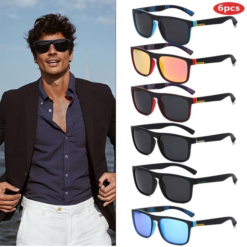 1 6PCS Fashion Sunglasses for Men Women Outdoor Sports Cycling Fishing Unisex UV Protection GRAY