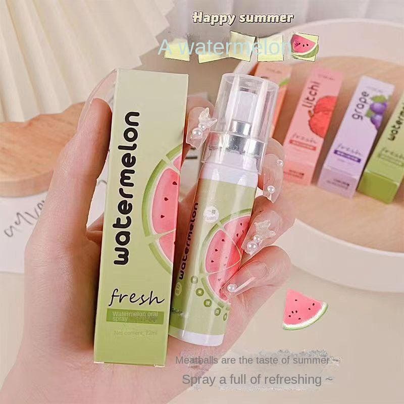 Fruit Flavor Fresh Breath Spray Cool Mouth Freshener Remove Bad Breath Oral Care Portable Work Travel Long Lasting Sweet Spray watermelon