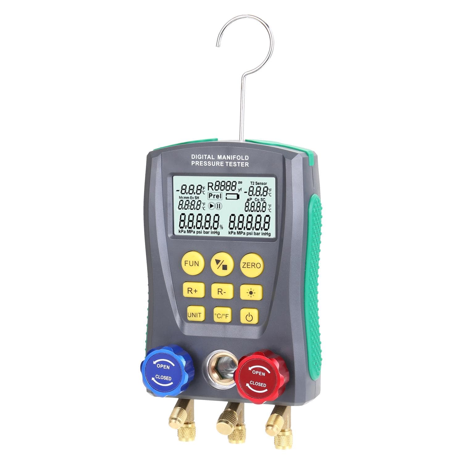 Digital Vacuum Pressure Meter Pressure Gauge Refrigeration Manifold Tester Meter Temperature Tester Digital Manifold Gauge Meter multicolour