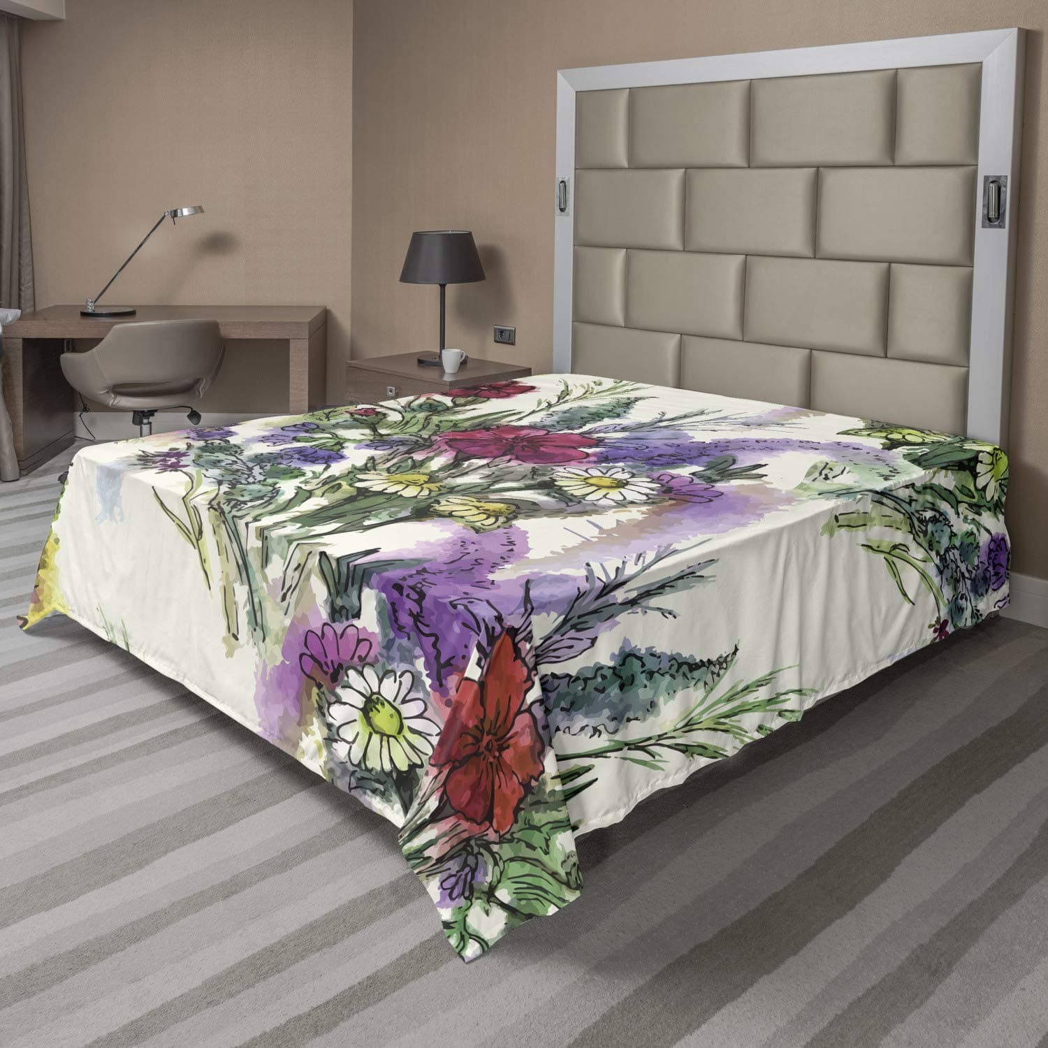 Red Rose Flat Sheet Romantic Flowers Bed Sheet Floral Bed Linen King Queen Size Polyester Bedding Sheet Women Girl Bed Cover 70x133cm