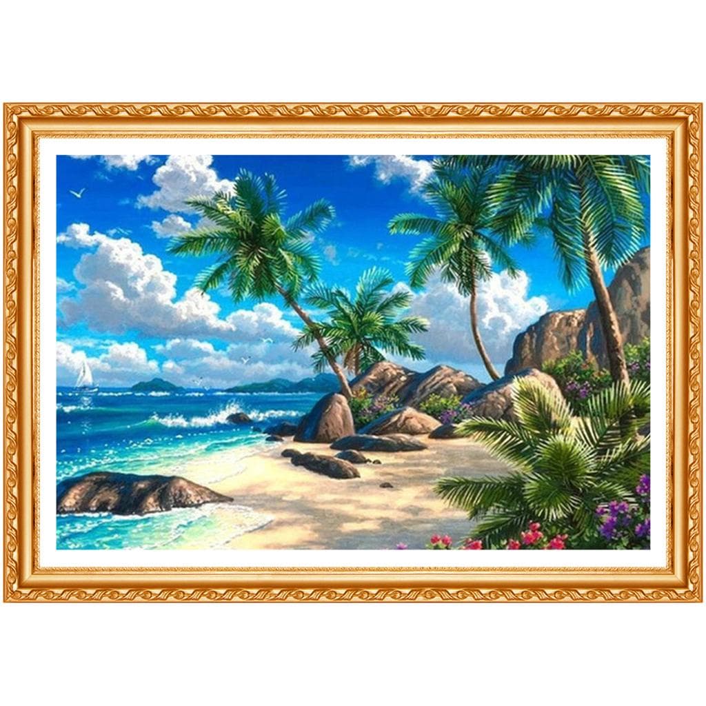 Diy Diamond Embroidery Pattern Diamond Painting Cross Stitch Rhinestone Diamond Scenery Sea Picture 20X30CM