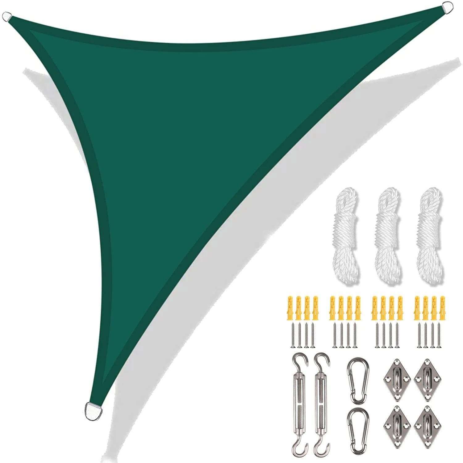 5/3.6/3/2M Triangle Shade Sail Waterproof Sunshade Sail Canopy 98%UV Block Awning with Free Rope for Garden Patio Pergola Gazebo 300x300x300CM