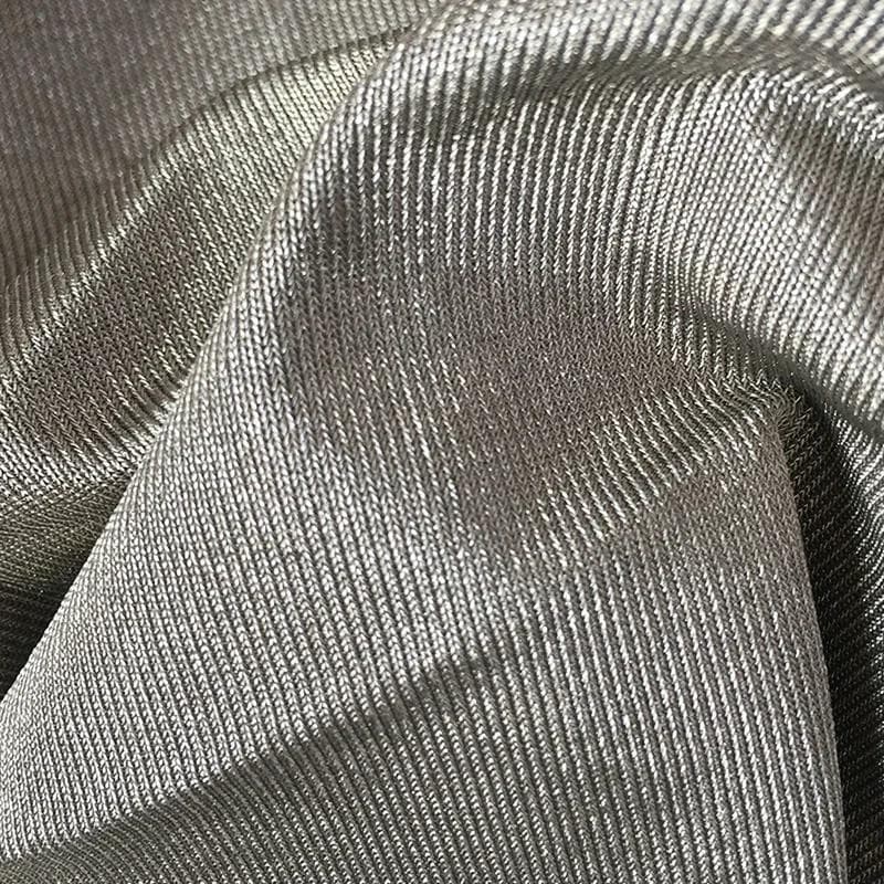 100% Pure Silver Fiber Stretchy Fabric Conductive EMF/RFID/EMI/RF Blocking Faraday Cloth Antibacteria Material Soft and Washable 30x150cm grey
