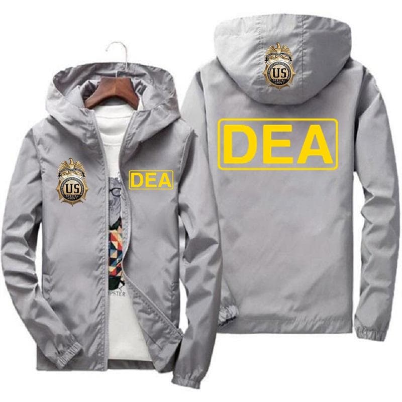 DEA logo zippered jacket men's oversized casual jacket chaquetas hombre 7XL Windbreaker Harajuku street clothing M grey/yellow